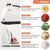 Electric Hand Mixer, 7-Speed Hand-Held Egg Beater Whisk Breaker, Electric Mixer, Home Appliances Stirrer