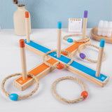 Toss Toy Set Game 3-12 Years Kids Outdoor Games Wooden Ring Throwing Play Tape