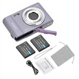 Andoer 1080P/2.7K Digital Camera 48MP 2.4-inch IPS Screen 16X Zoom AF Self-Timer Face Detection Anti-shaking with 2pcs Batteries