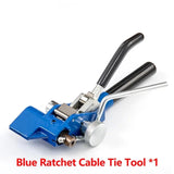 Ratchet Type Stainless Steel Tie Gun Cable Ties Plier for Width 4.6-25mm Thickness 0.25-1.2mm Fastening Strap Cutting Tool
