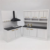 1:12 Dollshouse Miniature White Wooden Cabinet Cupboard Fridge Furniture Kitchen Dinning Room Decoration