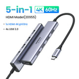 7 in 1 Type Hub with 4K@60HZ C to HDMI RJ45 SD TF Card Reader 3 USB 3.0 Ports for iPhone 15 Pro, ipad mini 6,ipad pro 2021,Huawei Matebook 13,Lenovo Thinkpad T480s,Samsung20
