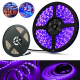 UV Ultraviolet 3528 SMD LED Strip Light 5M Waterproof Ribbon Flexible Tape Lamp For Party Bedroom TV Computer Decoration