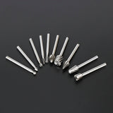 10PCS HSS Multi Tool Routing Router Bit Mill Cutter Attachment Compatible High Speed Steel Rotary Burr for Dremel