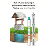220V 0.75KW Stainless Steel Deep Anti Sand High Head Large w Household Clean Water Pump Well Agricultural