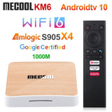 Mecool KM6 Android 10.0 Smart TV 4GB RAM 64GB ROM Amlogic S905X4 Dee 2.4/5G WiFi6 BT5.0 Google Certified Set Top Box