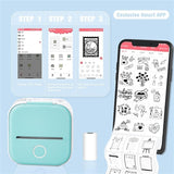 Portable Inkless Bluetooth Pocket Printer for Photos, Notes and Durable DIY Scrapbook.