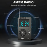 Portable Mini Radio Plastic Pocket AM FM Digital Radio Receiver TF Card MP3 Music Player