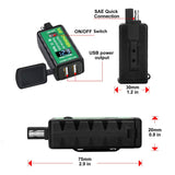4.8A Motorcycle Charger SAE to USB Adapter with Voltmeter ON/Off Switch Waterproof Quick Disconnect Plug for Smart Phone