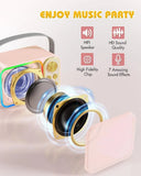 Portable RGB LED Light Karaoke With 1-2 Wireless Microphones 7 types Voice Effects Bluetooth Speaker System HIFI Stereo Surround