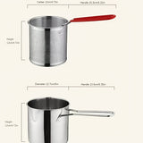 1pc Stainless Steel Fryer Basket With Handle Fryer With Filter Basket, Household Mini Fryer, Stainless Steel Pan, Kitchen Accessories