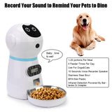 With Voice Record Automatic Pet Feeders Stainless Steel Food Dispenser EU Plug Auto Cat LCD Screen Timer Dog Food Bowl