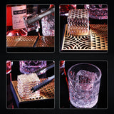 Cube Design Plate Food Grade Brass Stamp Mold Ice Printing Bar Bartender Whiskey Pressing Stamping Square Tray 110x110MM