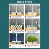 Hydroponics Growing System - Indoor Herb Garden Kit with Automatic Timing, Height Adjustable LED Grow Lights, Smart Water Pump for Home