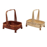 2 PCS Woven Flower Basket Exquisite Nice Toughness Unique Texture Bamboo Woven Flower Basket for Home