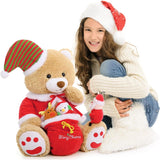 Santa Claus Snowman Elk Soft Plush Toys, 24"(Red Coat, Hat) MaLan Christmas Teddy Bear Stuffed Animal