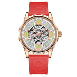 Fashion men's watch ONOLA high-quality hollow full-automatic mechanical watches men waterproof sports silicon tape wristwatch