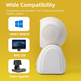 1D 2D QR Desktop Wired Barcode Scanner - Hands-Free Automatic Sense Reader USB, with Image CMOS Sensor for Retail Shop and Grocery Store
