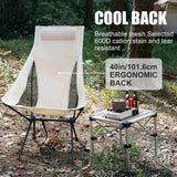 WESTTUNE Portable Folding Camping with Headrest Lightweight Tourist Chairs Aluminum Alloy Fishing Chair Outdoor Furniture