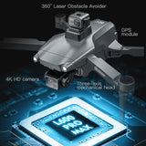 New Professional with 3-Axis Gimbal FPV Aerial Aircraft Laser Obstacle Avoidance EIS Anti-shake Camera GPS RC Drone