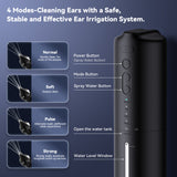 Cleaner Wax Removal Kit Rechargeable Water Washer Syringe with 4 Modes Ear Cleaning Irrigation Flushing For Adults Child