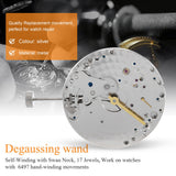 Mechanical Hand Winding St36 P29 44mm Stainless Steel Case Fit 6497 Movement Watch