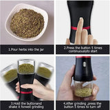 LTQ Electric Herb Grass Grinder with Glass Jar S Blade Cutting Tobacco Pipe Kitchen Spice Herbal Crusher Smoking Accessories