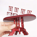5Pcs/Set 1:12 Miniature Furniture Dining Table Chair Set Wooden Toy For Dollhouse Decorations And Accessories
