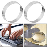 10 Pcs Circular Stainless Steel Tart Ring Tower Pie Mould Perforated Cake Mousse Ring,8cm