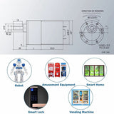 DC 12V 30RPM Gear High Torque Electric Mini Speed Reduction Geared Motor Eccentric Output Shaft 37mm Gearbox
