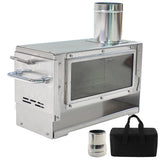 Rocket Wood-Burning for Camping Outdoor Fireplace Cooking Stove Microcrystale Pyrex Glass Window