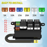 Fuse Holder 6 Slots Universal Box 4 Pin 12V 40A Relay and Wiring Harness For Car Automotive