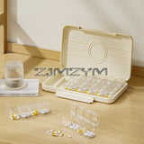 21/28Grid Portable 7 Days Week with Reminder Dispenser Three Meals A Day Medicine Storage and Packaging Box