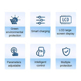 12V/24V 30A/40A/50A/60A High Definition LCD Large Digital Display Bluetooth WIFI Charge Controller MPPT Solar Panel