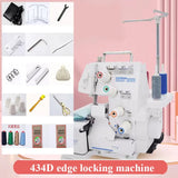 Desktop Overlock Sewing Machine - Household Four-Thread Lockstitch, Small for Home Office.