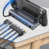 1 PCS 6 In 1 USB C Hub USB C Docking Station To -Compatible 4K60hz RJ45 PD100W Dock USB 3.0 HUB Extended Dock USB-C Hub