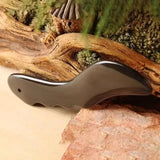 Black Bian Stone Gouache Scraper Massage Stick Knife Shape Body Point Meridian Massager Physical Therapy Gua Sha Beauty Tool