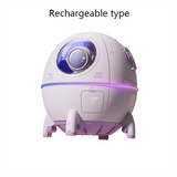 1pc 220ML Rechargeable Space Capsule Air Humidifier, USB Ultrasonic Cool Mist Aromatherapy Water Diffuser With Led Light Astronaut