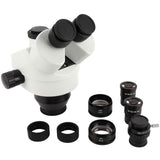 7X-45X Trinocular Microscope Lens Eyepiece Set Stereo Microscope Accessory White(With 0.5X+2.0X Objective Lens )