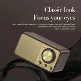 Wooden Bluetooth-Compatible 5.0 Speaker Retro Classic Soundbox Stereo Surround Super Bass Subwoofer AUX FM Radio For Computer PC