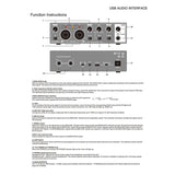 1 Piece Sound Card Studio Record USB Audio Professional 48V Phantom For Recording Red