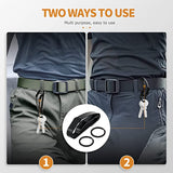 Black Duty Keychain Belt Quick Release Key Clip, Stainless Steel Tactical Invisible Keyring With 6 Removable Keyrings