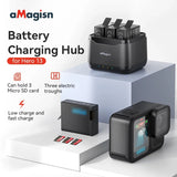 Station Compatible For Hero13 Black Battery Charging Box With Lighting Modes 3 TF Card Slots