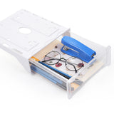 Bisofice Under Drawer Hidden Storage Box Desktop Organizer Transparent Tray Suitable for Desk with Lip Installation