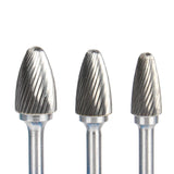 6mm F Type Head Tungsten Carbide Rotary File Tool Drill Milg Carving Bit Tools Point Burr Die Grinder Abrasive for Metal Wood
