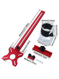 4 in 1 Bracket-Cabinet Hardware Aluminum Router Circle Cutting Jig Punch-Router Milg Groove Bracket