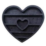 Moon Elf Wooden Heart Shaped Crystal Essential Oil Wall Shelf Living Room Home Display Rack A