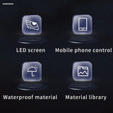 Bluetooth Control Diy Led Eyes Waterproof Bag Motorcycle Riding Backpack for Hiking Travel Daily Use