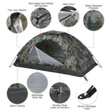 Camping Ultralight Waterproof Single Layer Portable Tent Anti-UV Coating UPF 30+ for Outdoor Beach Fishing