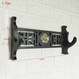 1/2/3 Layer Wall Mount Samurai Sword Holder Dragon Pattern Katana Stand Bracket